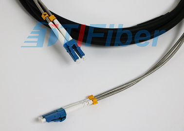 Zırhlı Kablo LC / UPC'den LC / UPC'ye Tekli Mod Çift Yönlü Fiber Optik Yama Kabloları