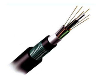 12 Çekirdek GYTA çelik bant Hava / Kanalı için Fiber Optik Kablo, siyah