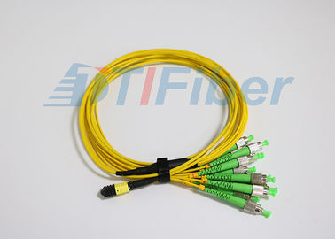 Telekom Ağı İçin FC Fiber Optik Patch Kablolar Sarı 12 Core MPO